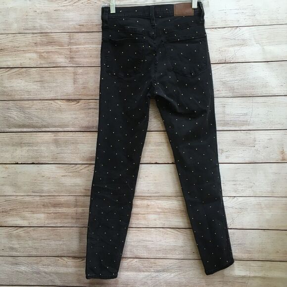 MADEWELL METALLIC DOT 10 INCH HIGH RISE SKINNY JEANS - Picture 4 of 8